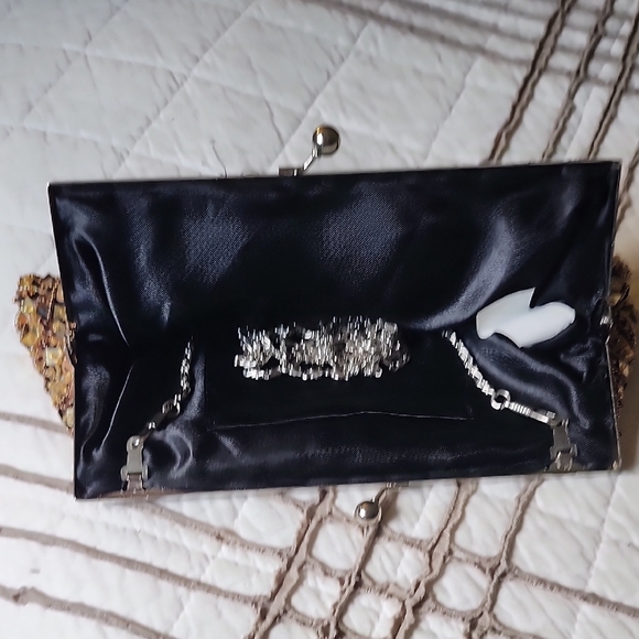 Gold and Brown Beaded Evening Clutch - Picture 10 of 12